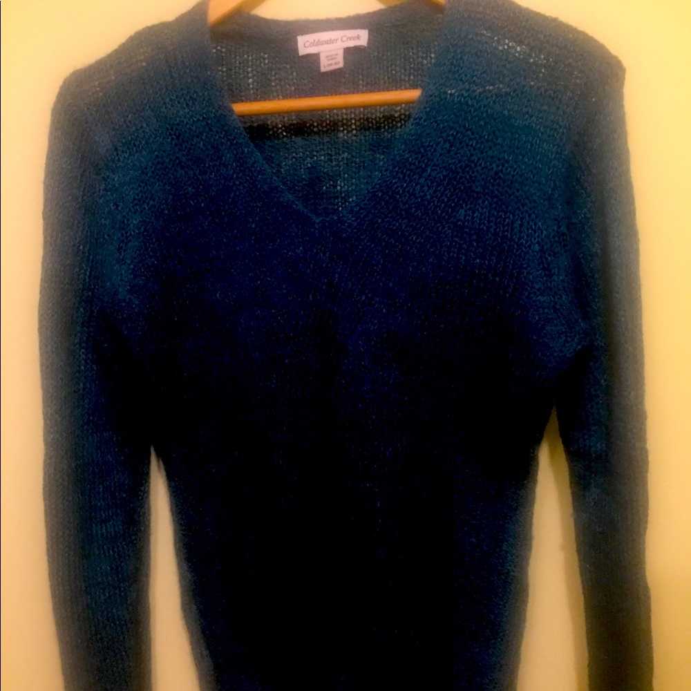 Women’s teal Coldwater Creek knit sweater large